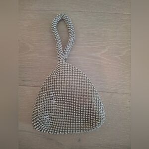 Source Unknown Silver Beaded Wristlet